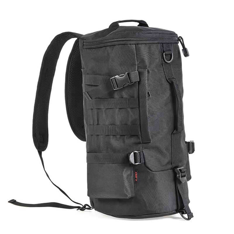 23L bolsas de gran capacidad para aparejos de pesca, estuche para caña de pescar multifuncional al aire libre, herramientas de aparejos de pesca, mochila de almacenamiento: Black