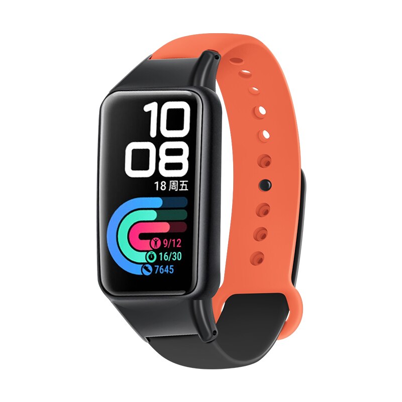 Dwukolorowe silikonowe paski do zegarków dla Huawei Honor band 6 inteligentne paski do zegarków wymiana bransoletki dla Huawei band 6 bransoletka zespół: orange black / For Huawei band 6
