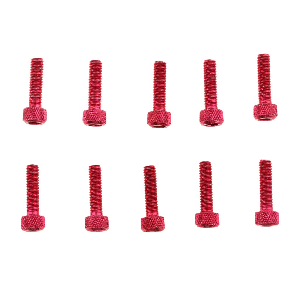 10pcs M6 x 20mm Pitch Alloy Steel Hex Bolt Socket Head Cap Screws Red