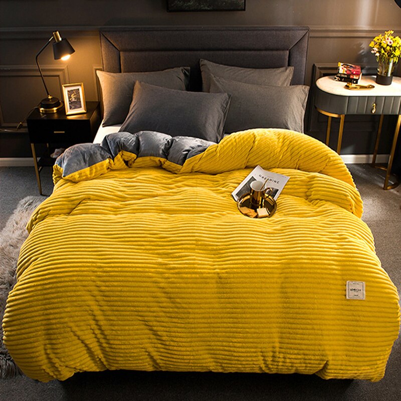 Magic Velvet Duvet Cover Winter Warm Coral Fleece Quilt Cover for Single Double Queen King Bed Bed Cover Bedding Comforter Case