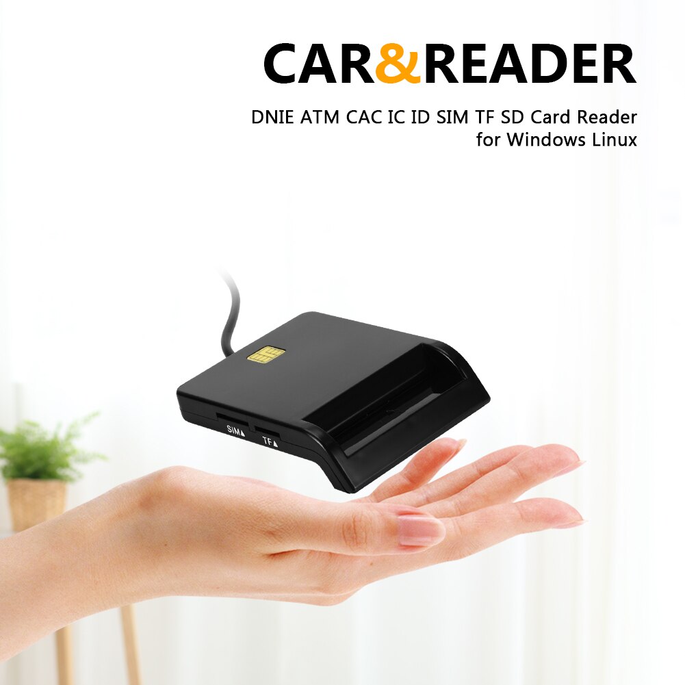 Bærbar universal usb 2.0 smart card læser til bankkort cac ic id sim dnie atm kortlæsere til windows 10