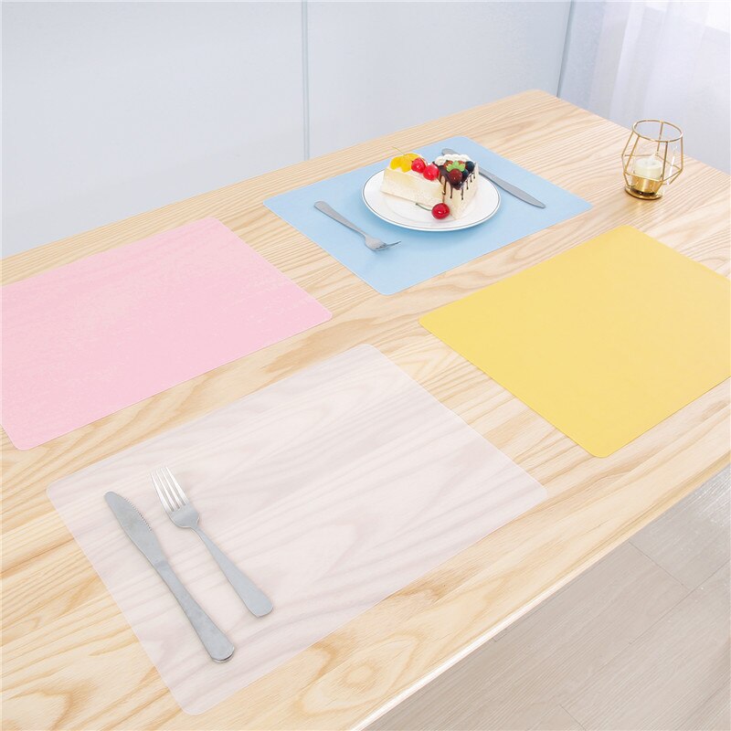 Set of 4 Silicone Placemats for Kitchen Dining Table Mat Set Heat Insulation Anti-Skidding Washable Durable Waterproof Kids Grey