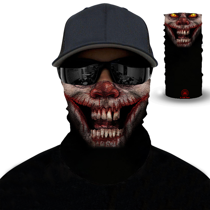 Écharpe de randonnée 3D clown écharpe magique Polyester microfibre Bandana sport cyclisme équitation Bandanas bandeau hommes femmes Bandanas