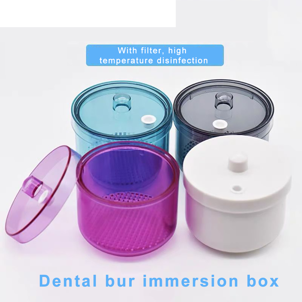 Caja de desinfección de fresas dentales, caja esterilizadora de dentista resistente al calor, brocas de bloque, caja de inmersión de limpieza, herramientas de odontología