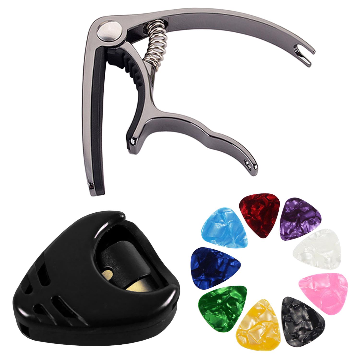 Universal Black Stainless Steel Metal Trigger Capo For Acoustic Instruments Electric Guitar Bass Ukulele: Default Title