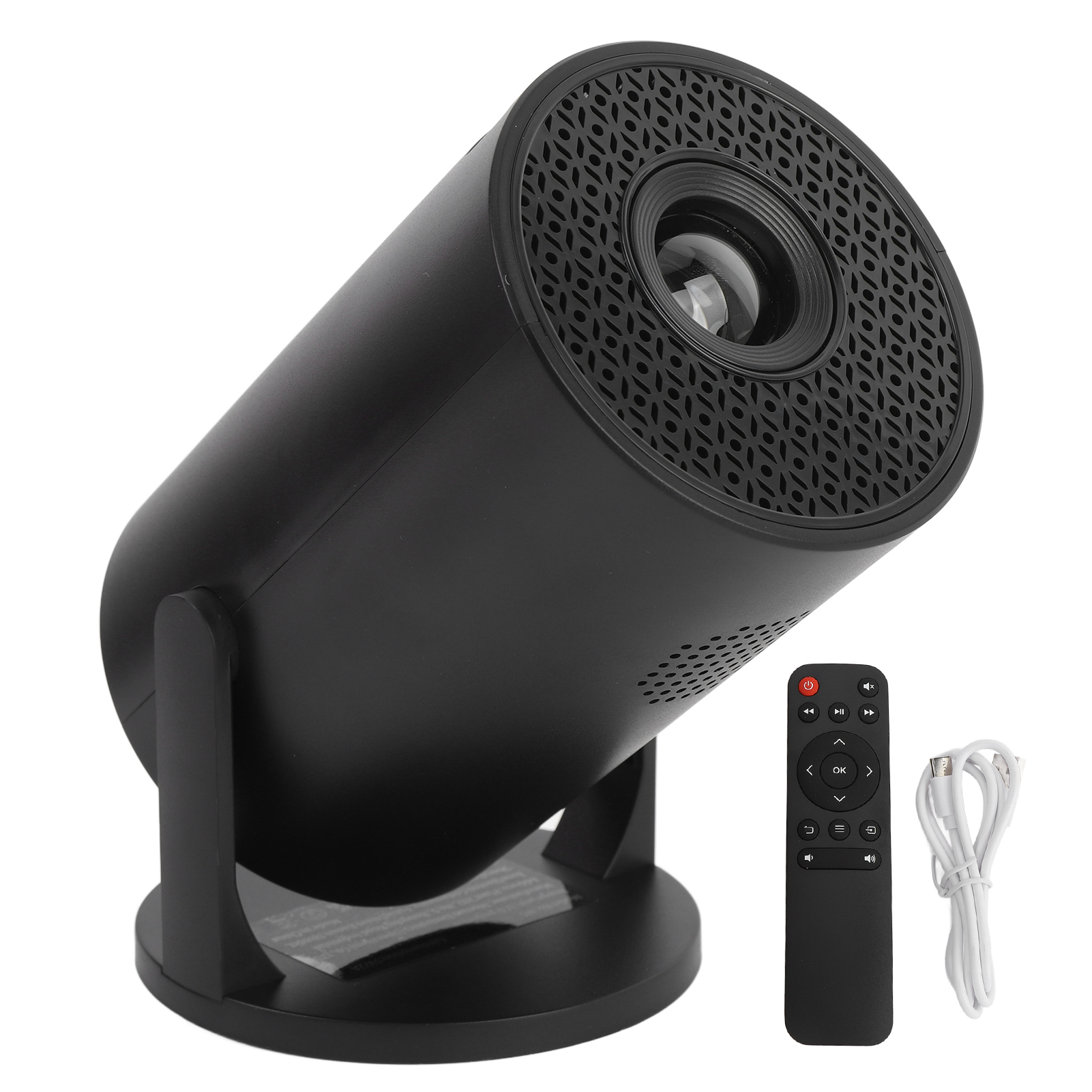Tragbarer Projektor, kabellos, Fidelity 1080P, 270 Grad verstellbar, USB-TV-Sticks, Videofilmprojektor für Android, Laptop, PC, Telefon