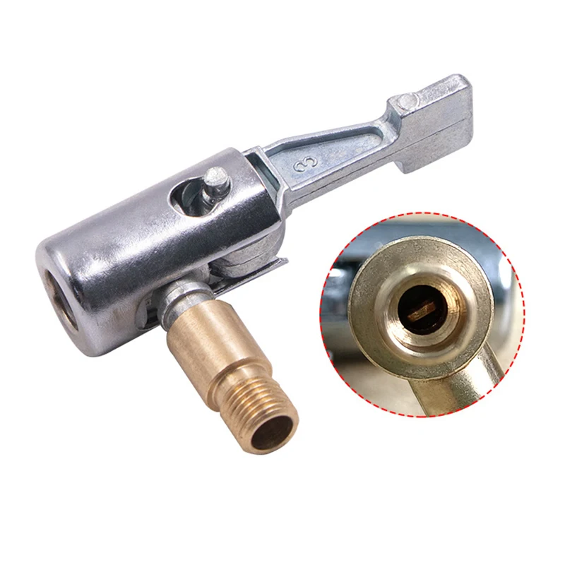 Bærbar oppustelig pumpe til bildæk, luftchuckkompressor, dækpumpe, dækchuck med modhagerforbindelse til slangereparation