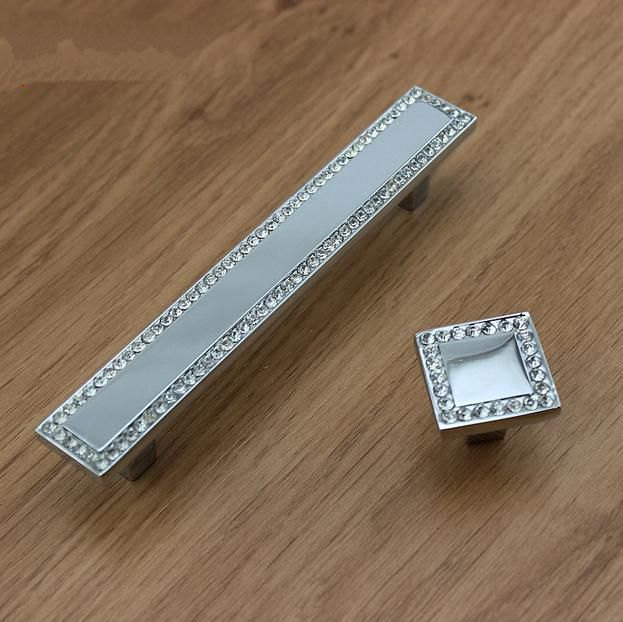 Krystall knott håndtak sølv gull glass skuff trekk håndtak skap håndtak kjøkken dør knotter trekker dekorativt utstyr