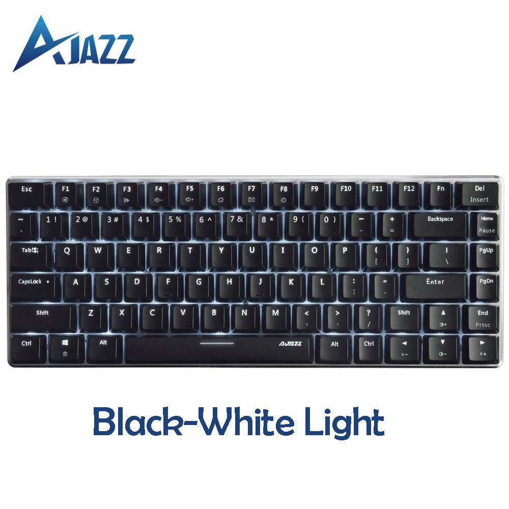 Ajazz AK33 Mechanische Spielen Tastatur Schwarz/Blau Schalter 82 Schlüssel Verdrahtet Tastatur für PC Spiele Ergonomische Kühl LED hinterleuchtet: Schwarz - Weiß hell / Schwarz Schalter