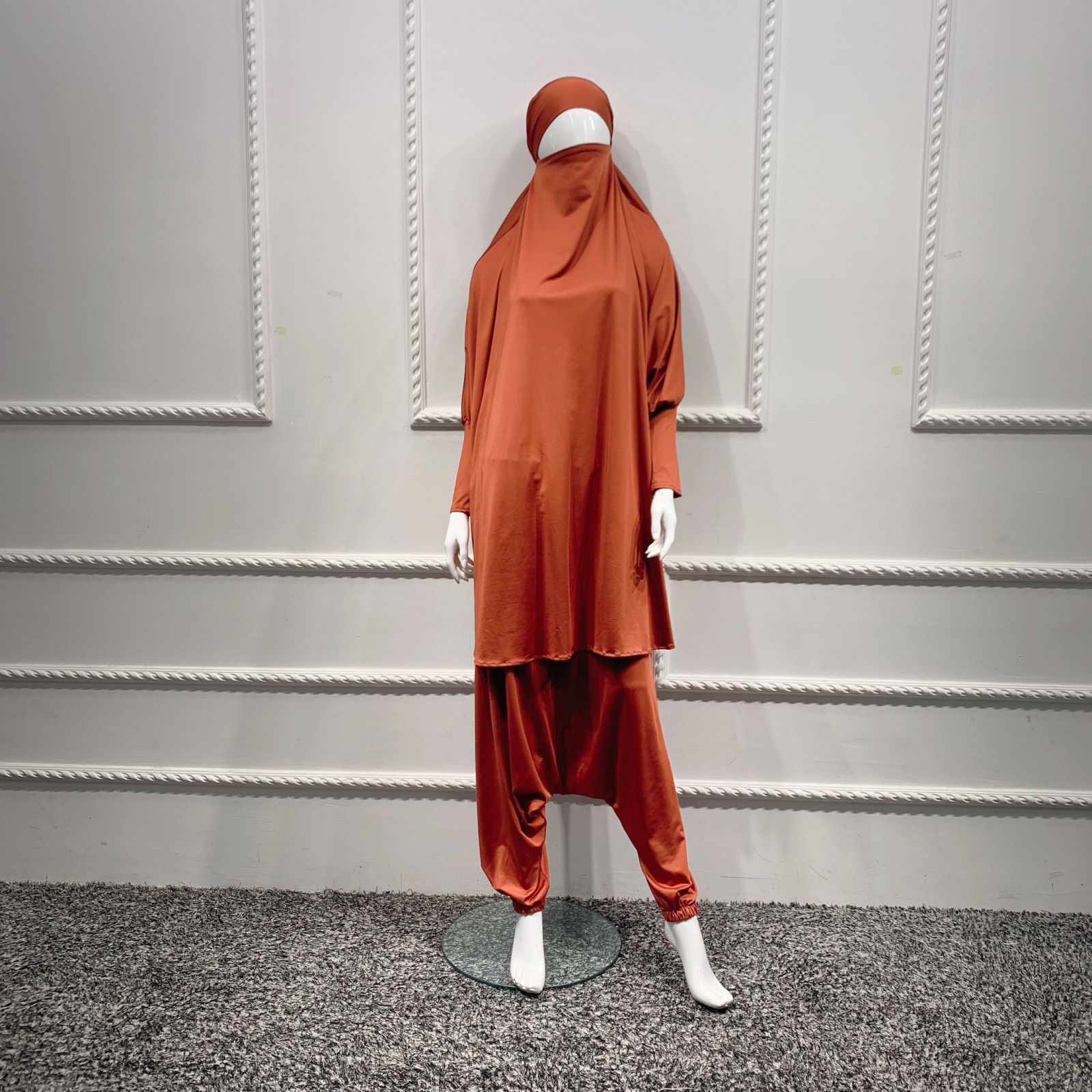 Muslim Macthing Outfit Dress Abaya 2pcs Set Women Jilbab Khimar Hijab Islamt Prayer djellaba femme Niqab Turkey Dubai Clothing
