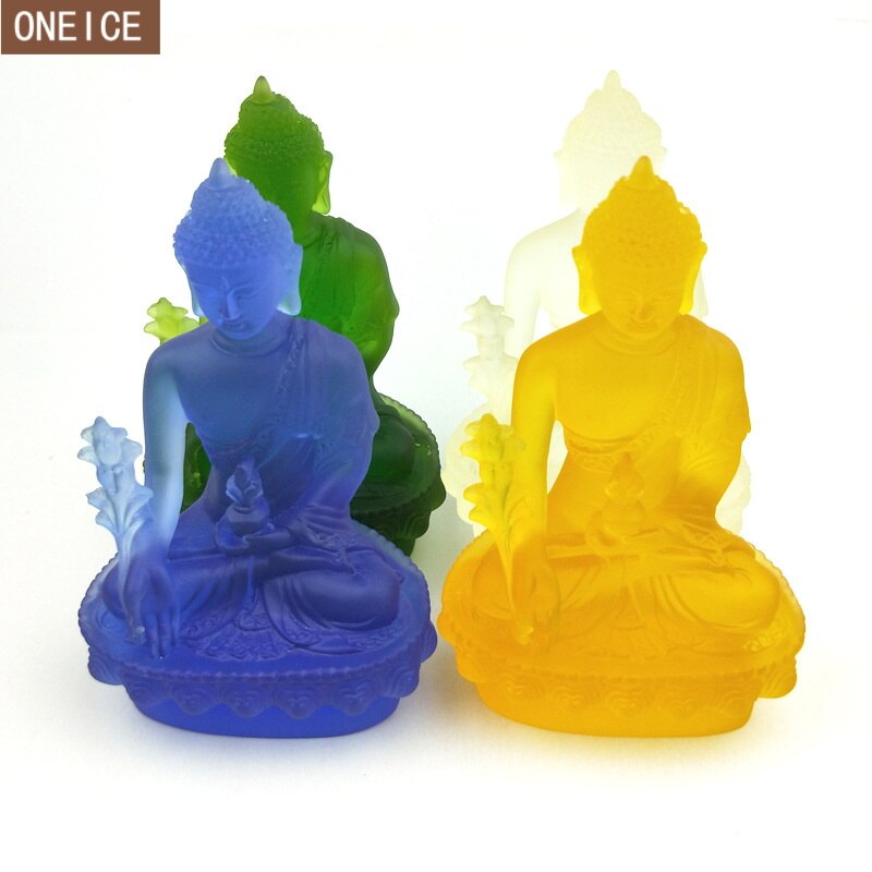 Statues de bouddha émaillées colorées, accessoires de décoration pour la maison, ornements pour la maison, pour l'artisanat,