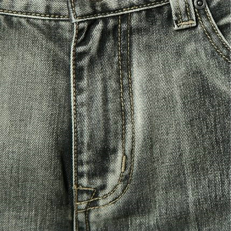 Herre mærke jeans grå herre retro baggy jeans hip hop løst skateboard denim bukser mærke tøj størrelse 28-48