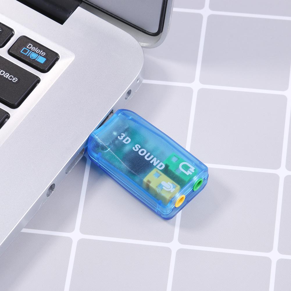 External USB Sound Card 3D Audio Headset Microphone Adapter for PC Desktop Laptop Support for dimensional Sound Plug And Play