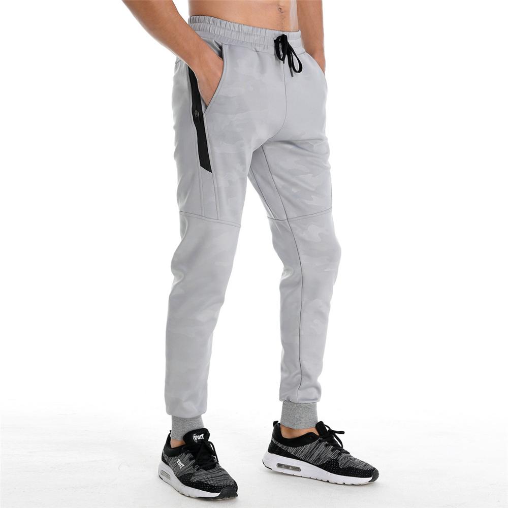 Camouflage joggingbroeken heren hardloopbroeken katoenen trainingsbroeken sportschool fitness trainingsbroeken heren herfst trainingsbroeken: Lichtgrijs / M