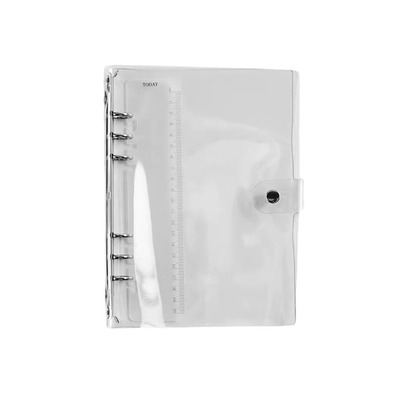 Clear PVC Notebook Cover Fit for Majority 6-ring Loose-leaf Notepad Scrapbook A7/A6/A5 Size Student Teacher Choice
