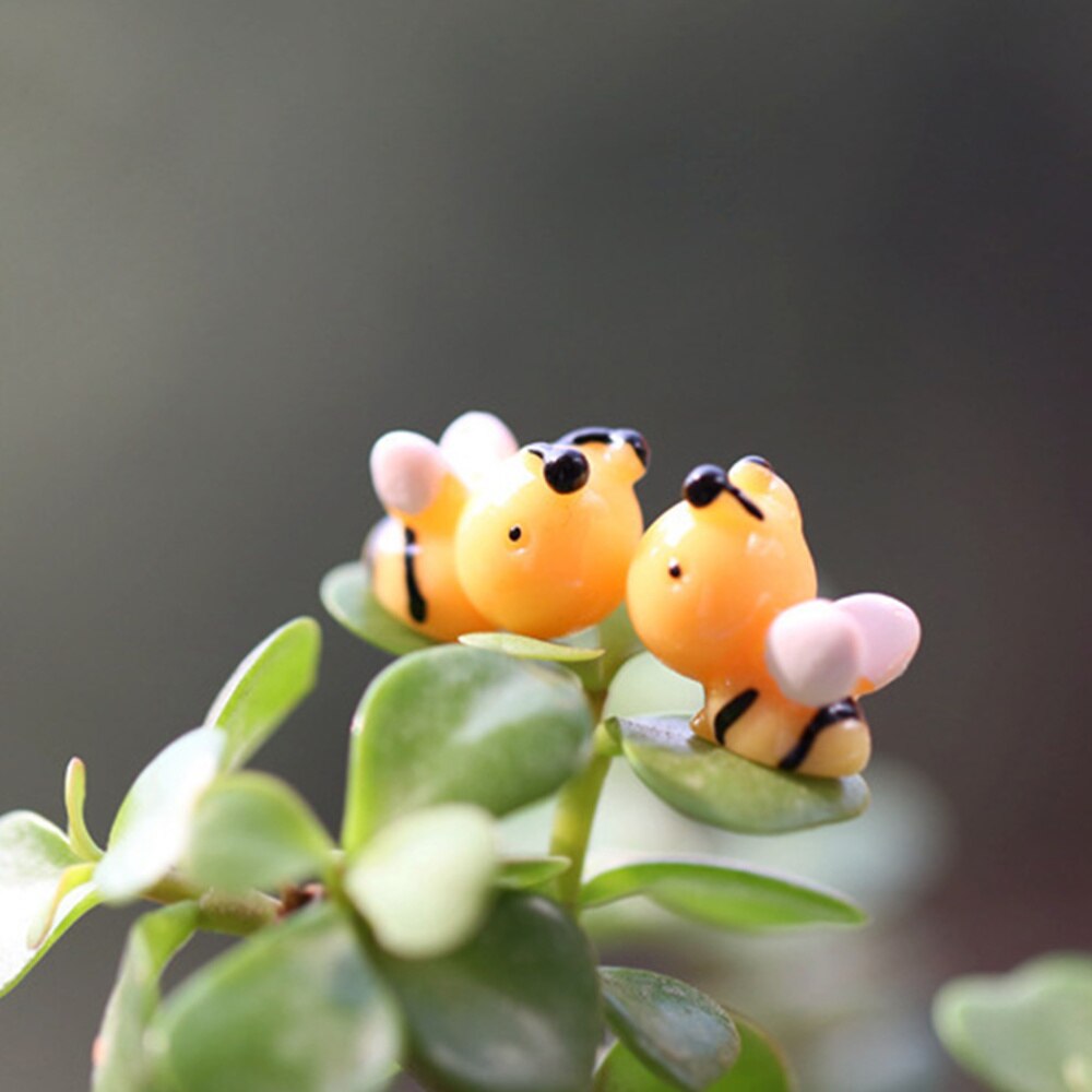 20Pcs Mini Schattige Bijen Ornamenten Hars Miniatuur Tuin Kamer Decoratie