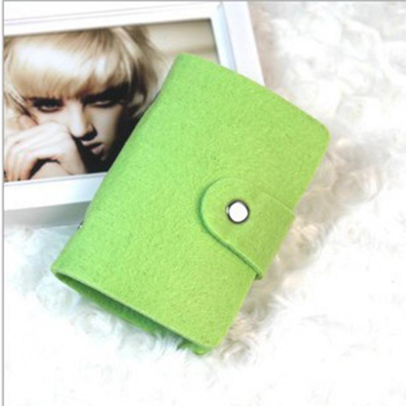 24 Bits Useful Business Credit Card Holder PU Leather Buckle Cards Holders Organizer Manager For Women: Green