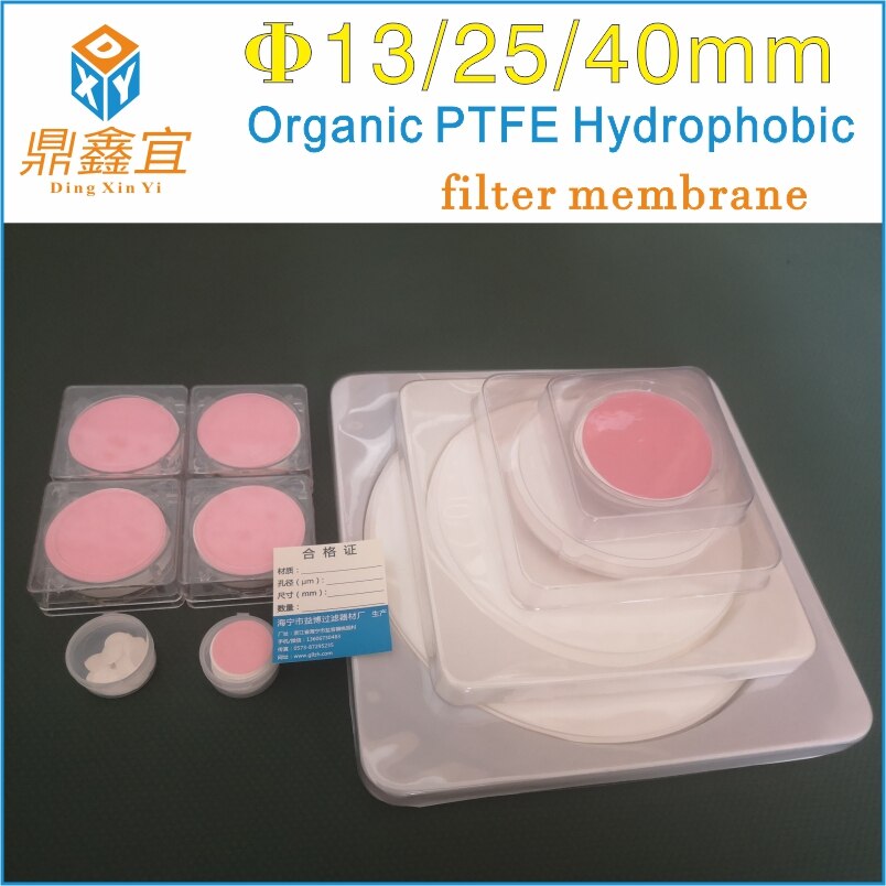 50PCS/100PCS DIA 13mm/25mm/40mm Hydrophobe PTFE Mikroporöse Filter Membran Mehrere blende Optional 0.22/045/0.8/1/5 Um
