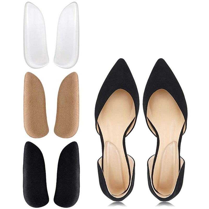 Medial & Lateral Heel Wedge Silicone Insoles for Supination and Pronation, Corrective Adhesive Gel Shoe Inserts for Bow Legs, Fo