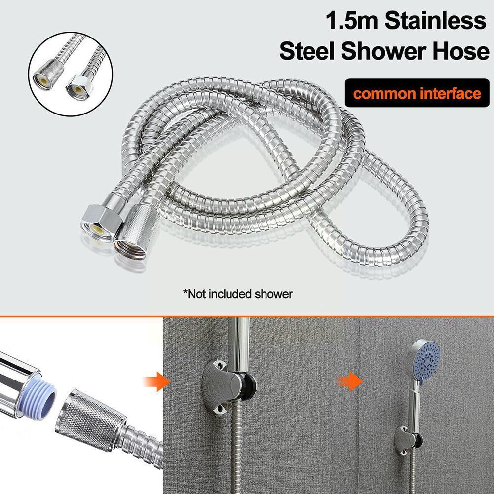 Steel Flexible Shower Hose Long Bathroom Shower Water Hose Bathroom Extension Tube Pulling Pipe Accessories Plumbing W5W2