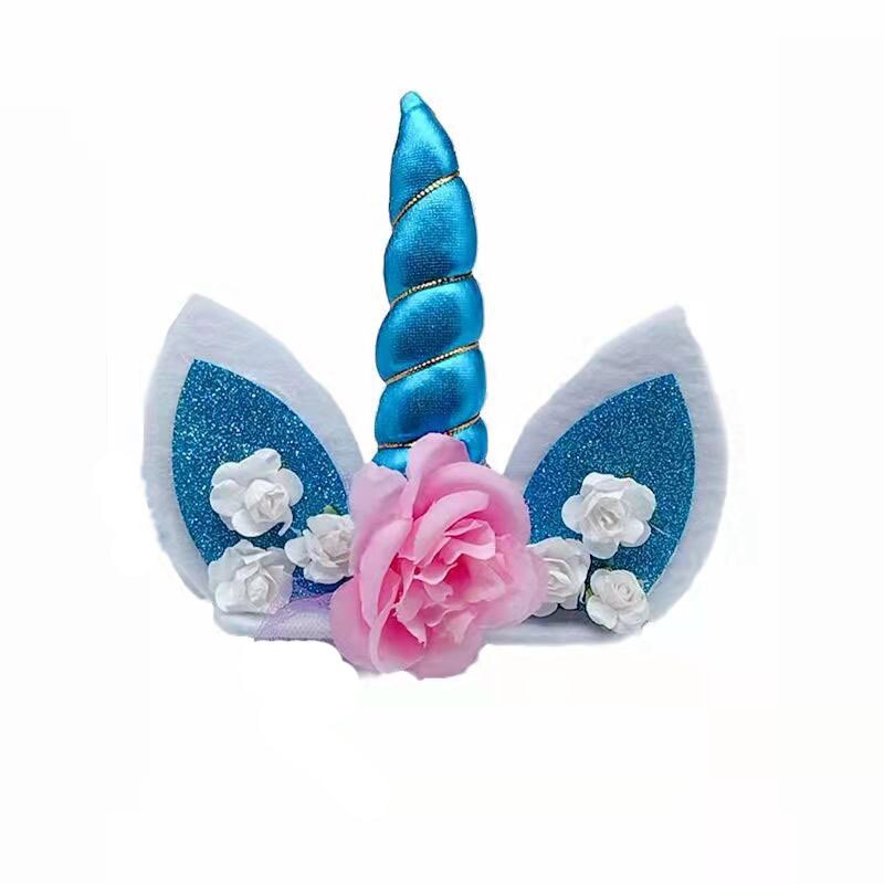 Décoration de gâteau en corne de licorne pour anniversaire, fournitures de décoration de gâteau pour fête prénatale, mariage