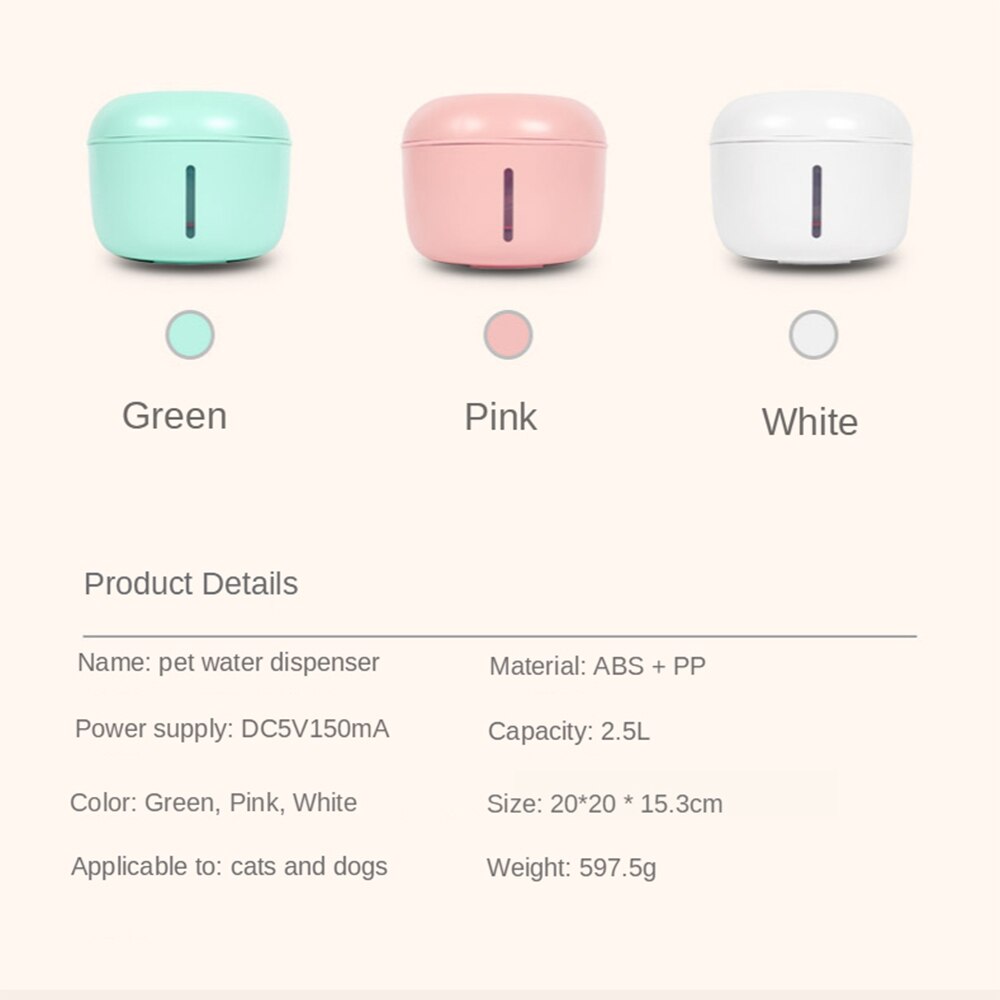 Poidełko-fontanna dla kota USB automatyczna fontanna dla kota dozownik robić wody dla psów z filtrami psy koty wycisz podajnik robić napojów dozownik robić picia