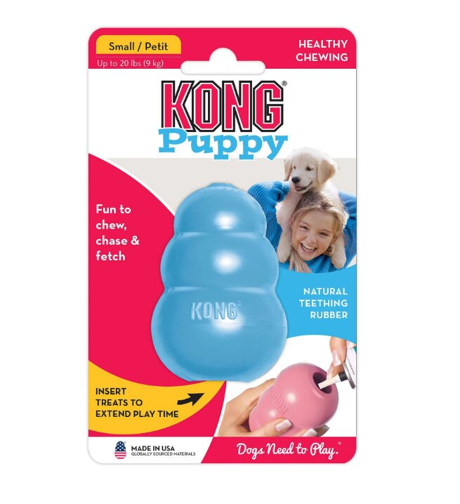 Xs-l kong hvalpehunde legetøj med dit valg af hunde godbid: Blå / Xs (op  to 2kg)