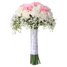 Bruid Bedrijf Bloemen Romantische Bruiloft Kleurrijke Gypsophila Bruid Boeket Roze Wit Bruidsboeketten