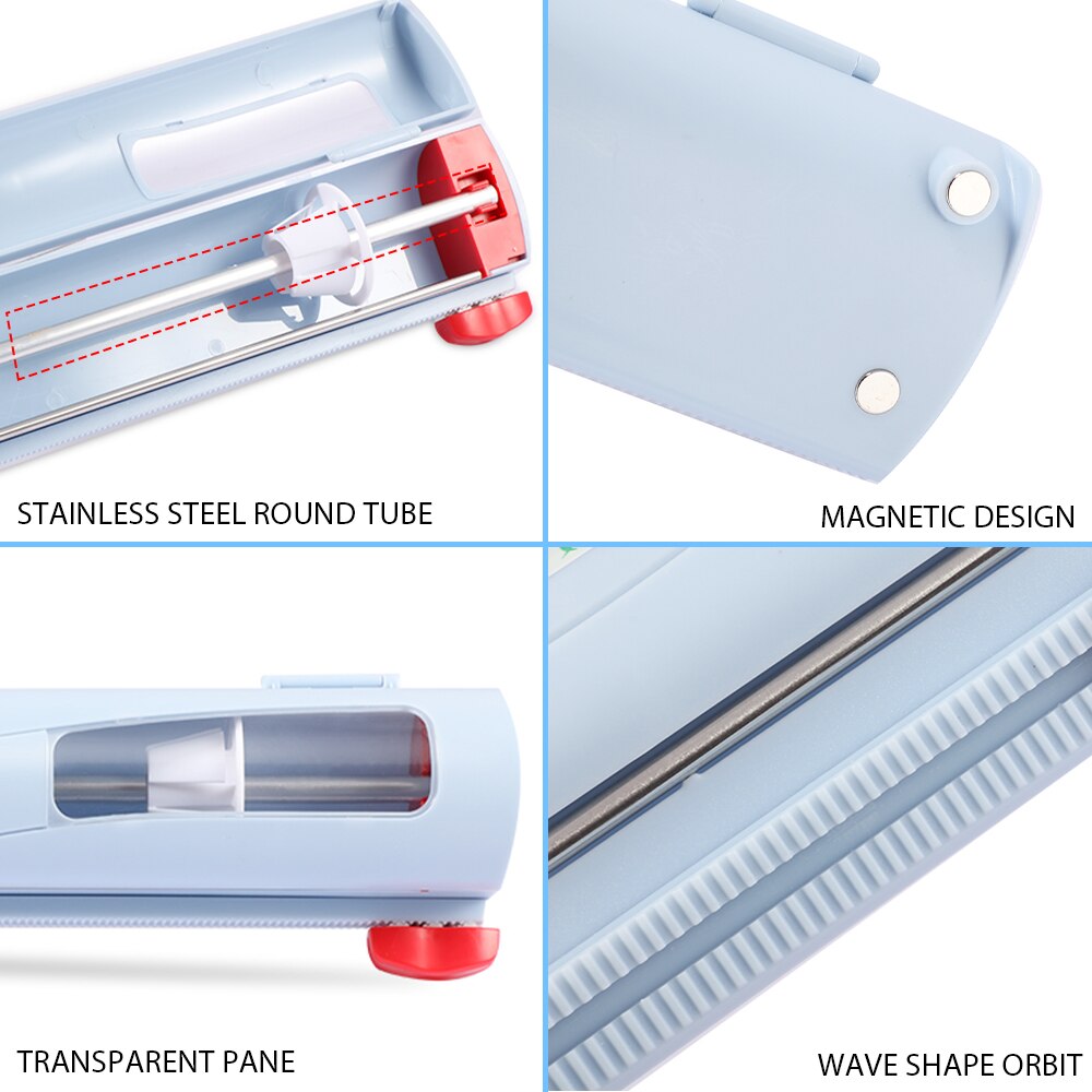 Kitchen Organizer Food Plastic Wrap Dispenser Wall Mounted Foil And Cling Film Dispenser Foil Cutter Wrapping Paper Storage