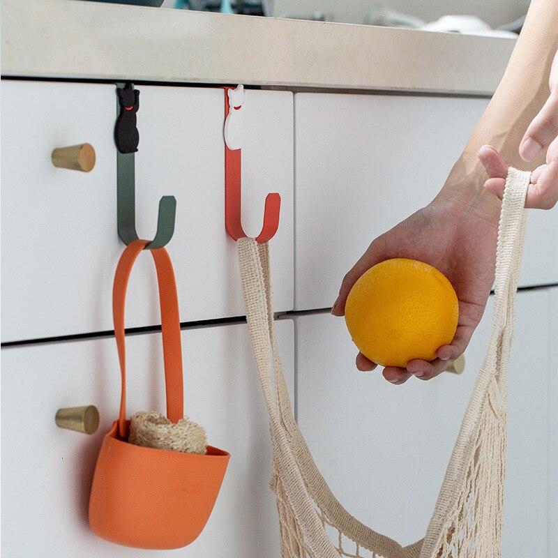 Crochet de porte arrière pour armoire de cuisine, crochet de rangement pour vêtements et serviettes, accessoires de salle de bains