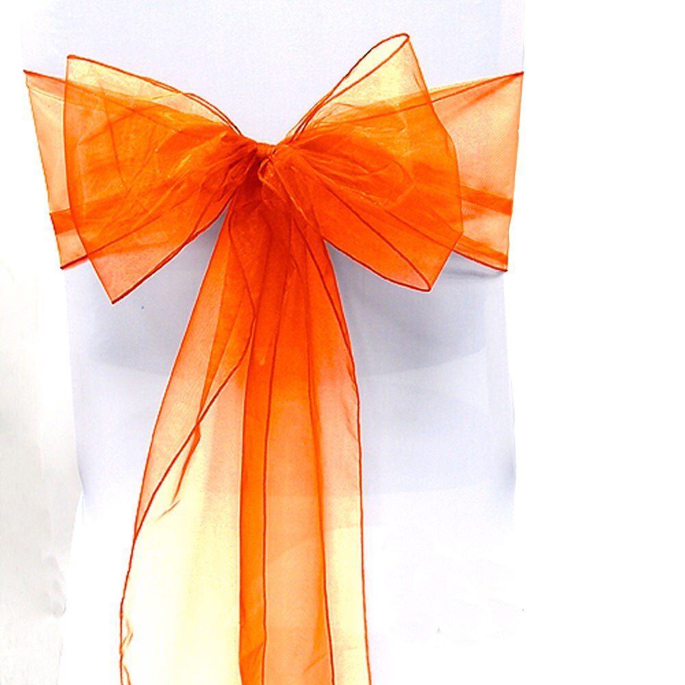Effen Stoel Terug Garen Stoel Sjerpen Bruiloft Organza Sjerpen Terug Garen Voor Stoelen Bruiloft Stoel Decoratie Hotel Decor: 17