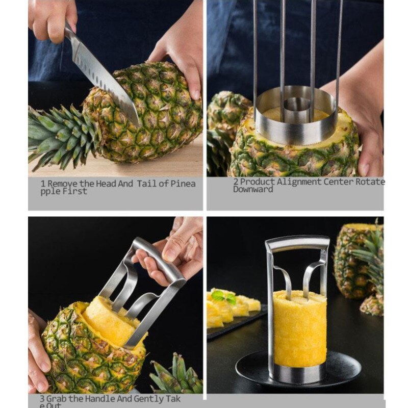 Stainless Steel Pineapple Peerler Machine Corer Fruit Slicer Parer Cutter High Qualtiy Kitchen Gadget Fruit Cutting Tool 1pc