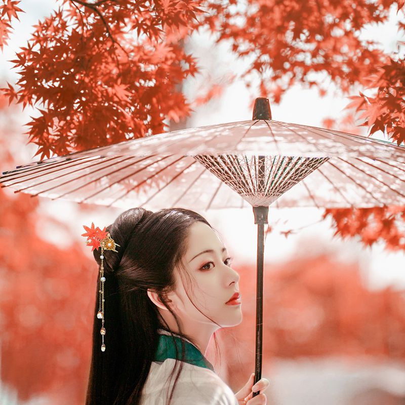 Maple Leaf Hair Stick Hair Accessories for Women Hanfu Hairpin