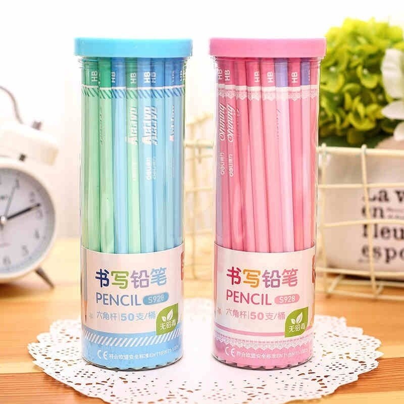 50 Pcs/Set Standard Pencil HB Office & School supplies cute simple pencils for drawing