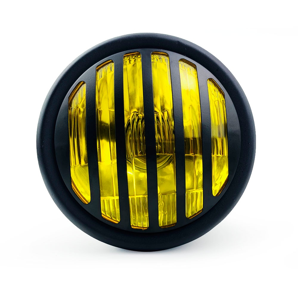 Phare LED rond avec supports pour motos, pour Chopper/Bobber/Cafe Racer/vélos de tourisme, 12V