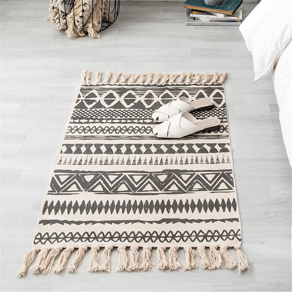 Kvast strikket tyrkisk tæppe til stuen kilim bomuldstæppe rektangel område tæppe håndlavede tæpper bohemia mandala flora: Xm -01