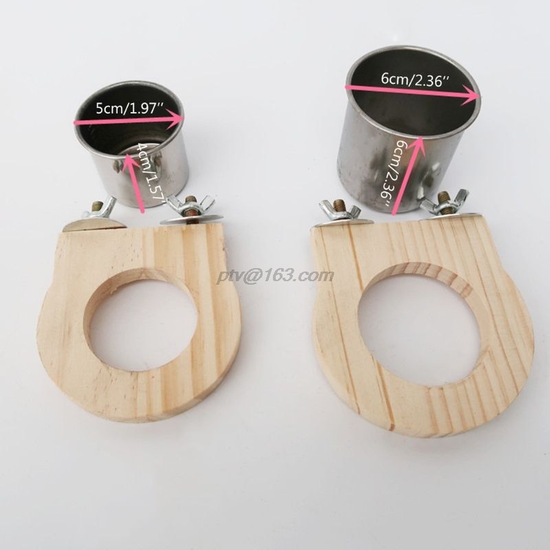 Vogel Voeden Bekers Met Klem Papegaai Kooi Opknoping Voedsel Waterbak Rvs Coop Cup Feeding Dish Feeder