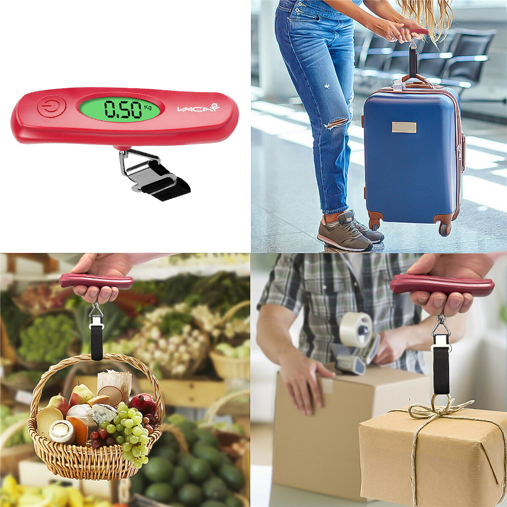 Digitaalinen kannettava matkalaukku matkavaaka 50kg x 10g lcd matkatavaravaaka riippuvaaka tasapaino paino lcd