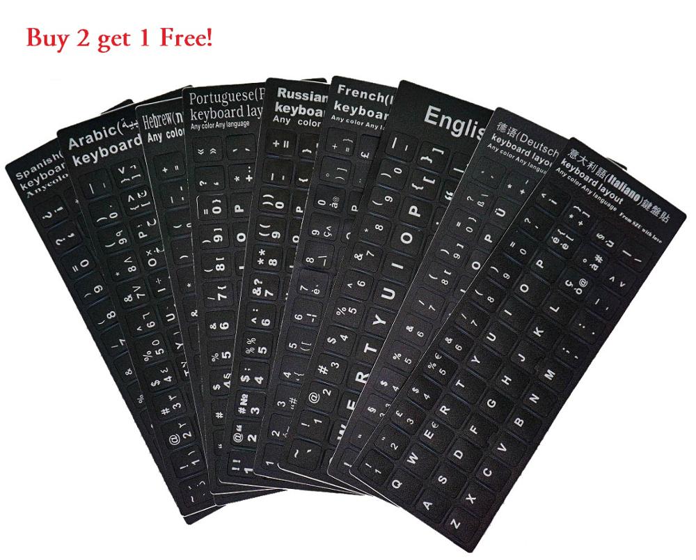Toetsenbord Stickers Covers Russisch/Engels/Frans/Deutsch/Hebreeuws/Arabisch/Spaans Brief Toetsenbord Cover Voor notebook Computer Deskto