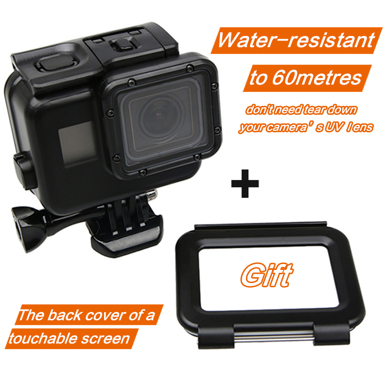 Coque étanche sous-marine de 60m pour GoPro Hero 6 5 7, housse de protection pour plongée sous-marine noire, support de boîtier, accessoire