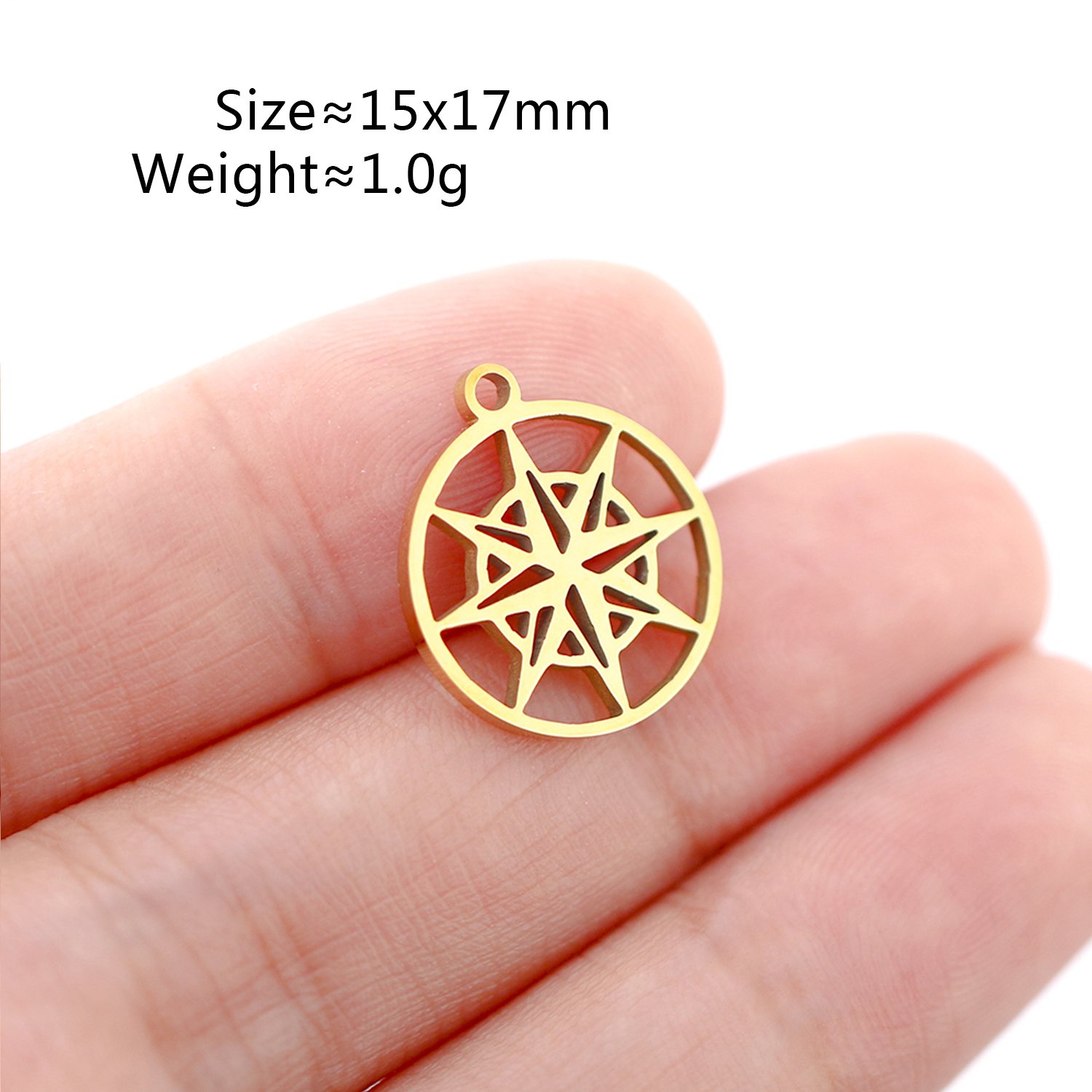 Breloques lune, soleil et étoile en acier inoxydable, 5 pièces, accessoires de fabrication de bijoux, fournitures, collier, Bracelet, pendentifs célestes, résultats: Plaqué Rhodium
