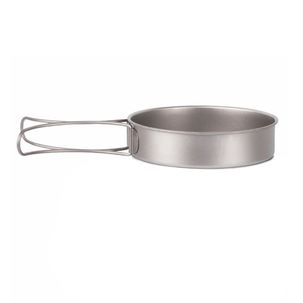 Ultralight Titanium Koekenpan Kom Outdoor Servies Camping Kookgerei Titanium Pan Gebruiksvoorwerpen Wandelen Picknick Koken Koekenpan