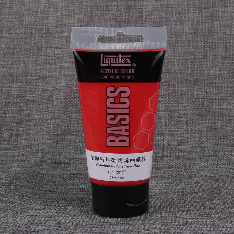 1 tube akrylmaling pigment negle væg maling kunst hånd 75ml 3d effekt maling pigment: Rød
