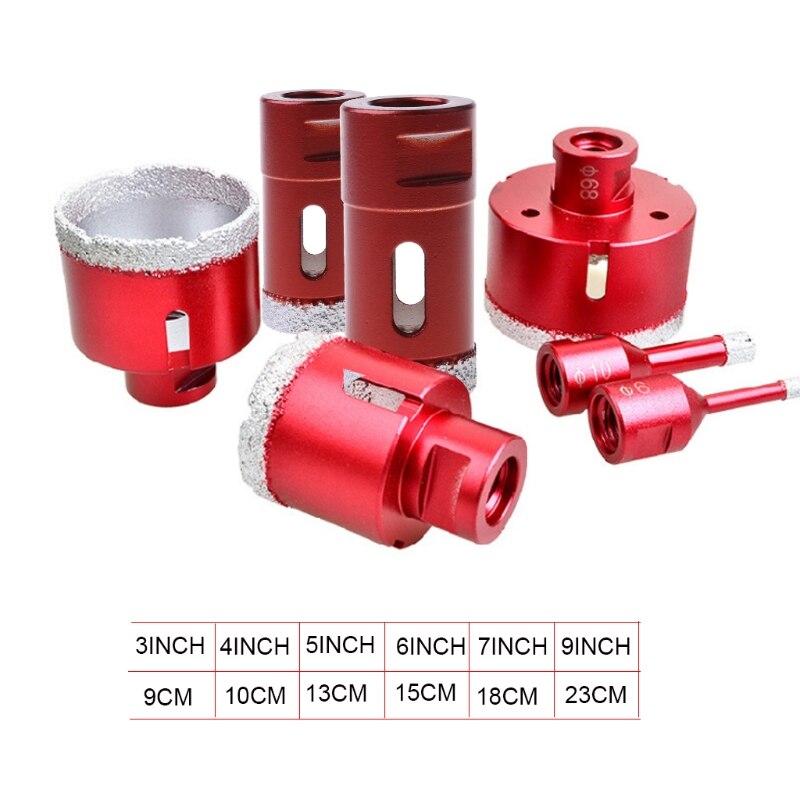 6-75mm M14 Vacuum Brazed Drill Bit High Hardness Less Resistance Hole Saw Cutter for Marble Concrete Ceramic Tile