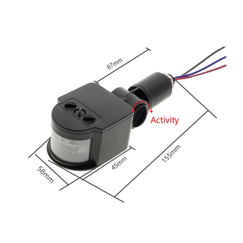 Led bevægelsessensor 110v 220v automatisk infrarød pir infrarød detektor 180 graders roterende udendørs timerkontakt bevægelsessensor