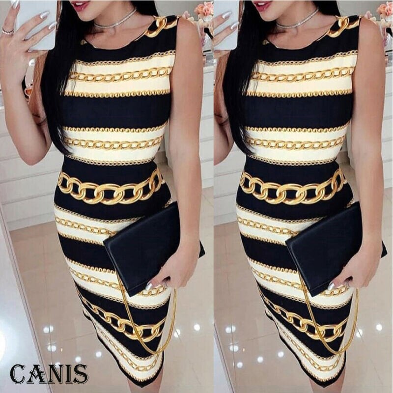 US Women Sleeveless Summer Boho Printed Beach Party Cocktail Bodycon Beach Dress