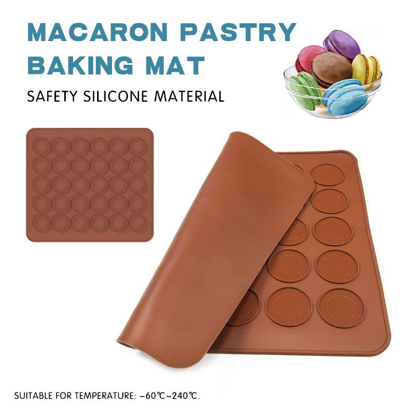 Macaron Mat Siliconen Anti-aanbaklaag Bakken Mat 48/30 Gat Siliconen Pad Bakken Pan Diy Cake Gebak Oven Liner Bakken gereedschap Accessoires