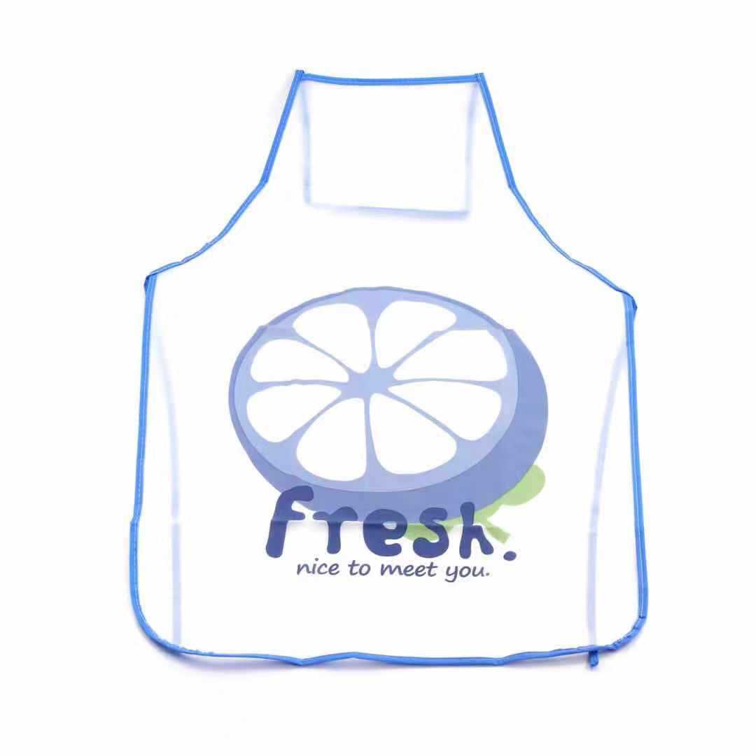Cartoon fruit PVC Waterproof Apron Kitchen Restaurant Cooking Bib Aprons for Chef Butcher BBQ Baking Catering Pub Kids funny bib: mangosteen
