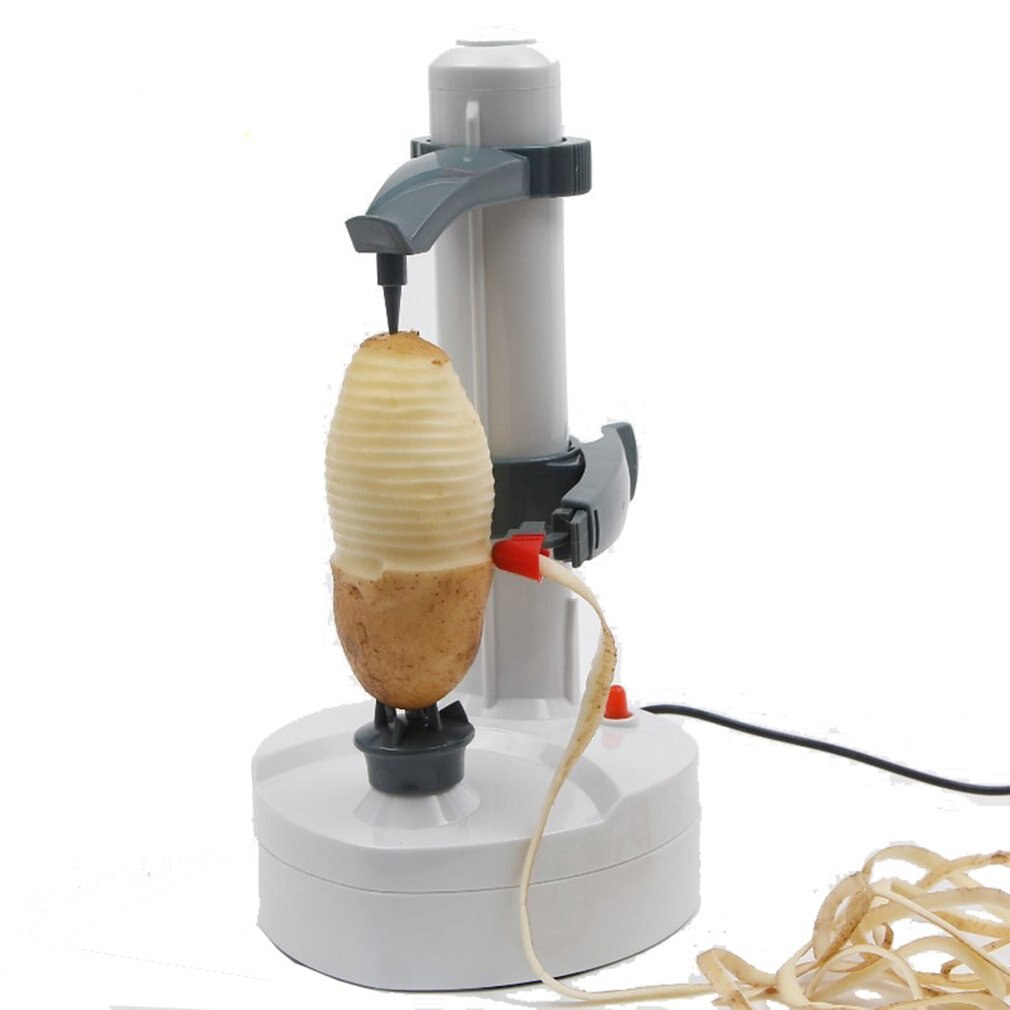 1PC Electric Spiral Apple Peeler Cutter Slicer Fruit Potato Peeling Automatic Battery Operated Machine with Charger Eu Plug