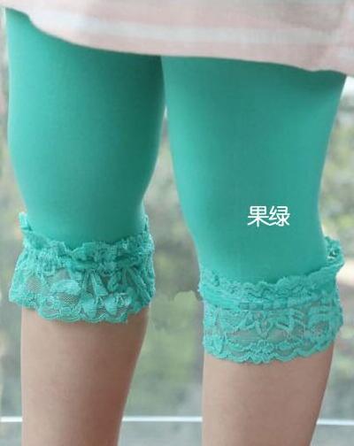 Primavera verão modelos de renda gancho renda doce na altura do joelho menina meias leggings 14 cores tz05: 5